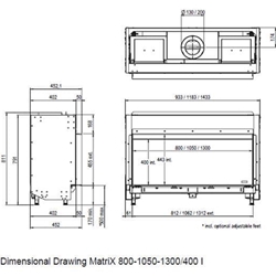 Chimenea gas Faber Matrix Lineal Fire 1300/400 I (Frontal) - Imagen 2