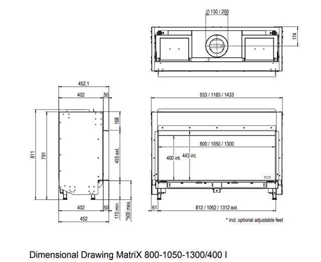 Chimenea gas Faber Matrix Lineal Fire 800/400 (Frontal) - Imagen 2