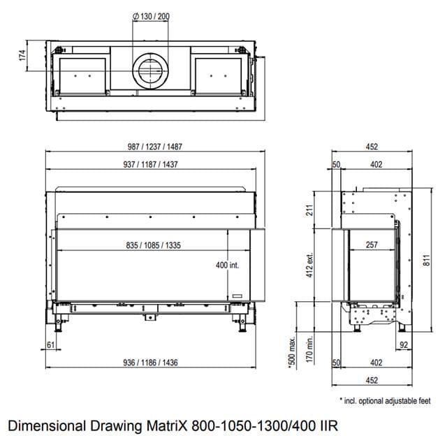 Chimenea gas Faber Matrix Lineal Fire 800/400 II (Esquinera) - Imagen 2