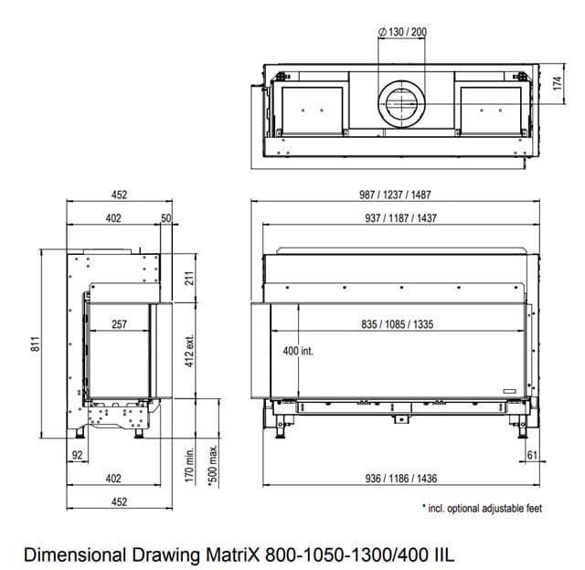 Chimenea gas Faber Matrix Lineal Fire 800/400 II (Esquinera) - Imagen 3