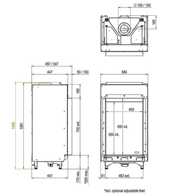 Chimenea gas Faber Matrix Log Burner 450/650 I (Frontal) - Imagen 2