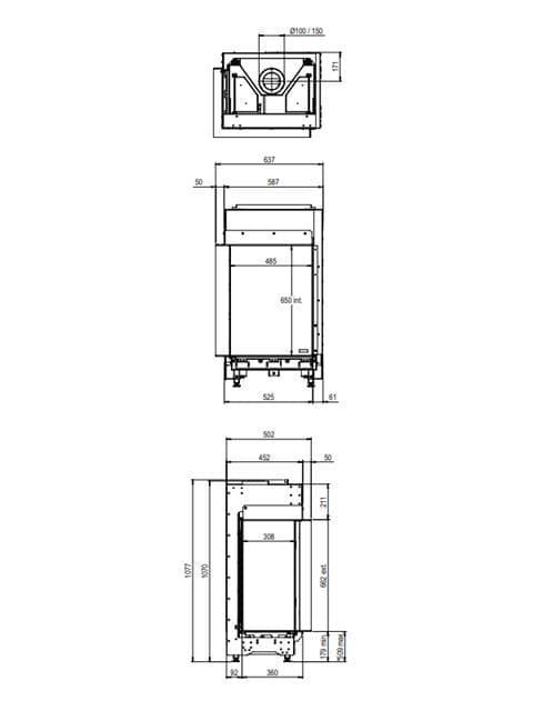 Chimenea gas Faber Matrix Log Burner 450/650 II (Esquinera) - Imagen 2