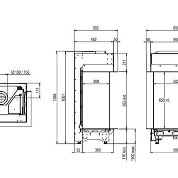 Chimenea gas Faber Matrix Log Burner 450/650 III (Doble Corner) - Imagen 2