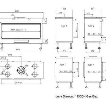 Chimenea gas Luna Diamond 1150 DH (Doble Cara) - Imagen 2