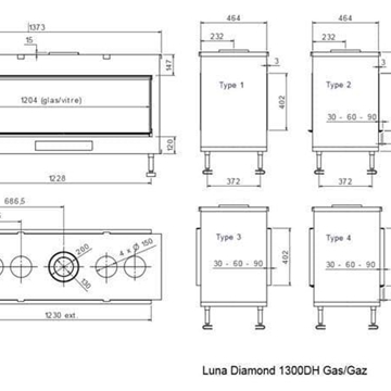 Chimenea gas Luna Diamond 1300 DH (Doble cara) - Imagen 2