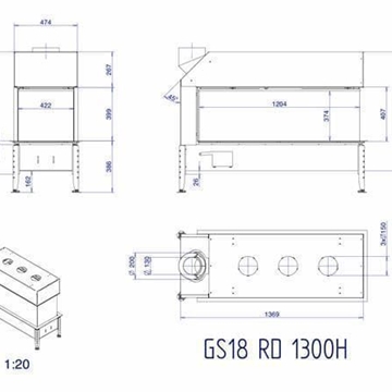 Chimenea gas Luna Diamond 1300 RD (Room Divider) - Imagen 2
