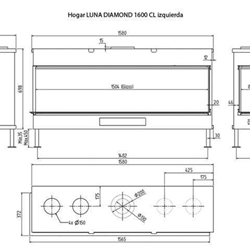 Chimenea gas Luna Diamond 1600 CL/CR (Esquinera) - Imagen 2