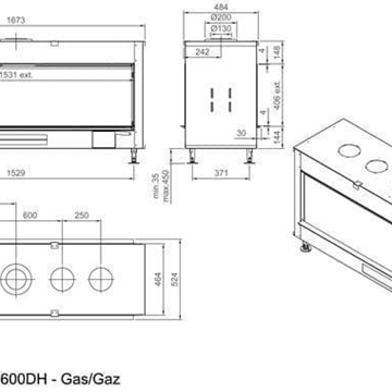 Chimenea gas Luna Diamond 1600 DH (Doble Cara) - Imagen 2