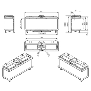 Chimenea gas Pano 1300 Doble Corner - Imagen 2