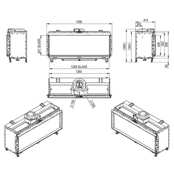 Chimenea gas Pano 1300 Frontal - Imagen 2