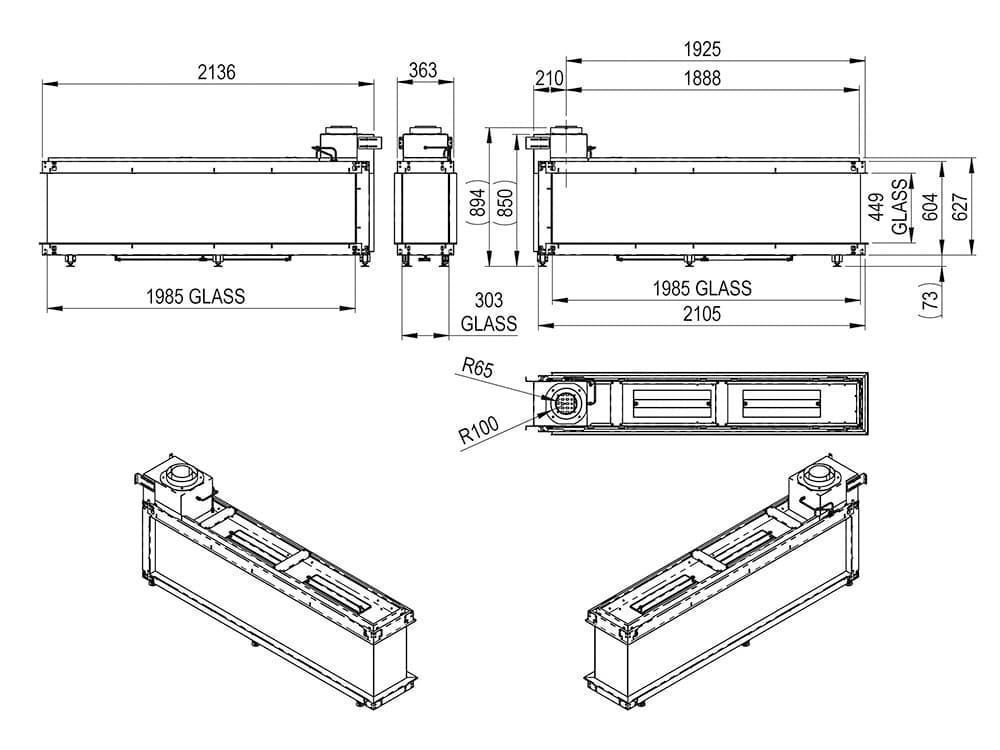 Chimenea gas Pano 2000 Room Divider - Imagen 2