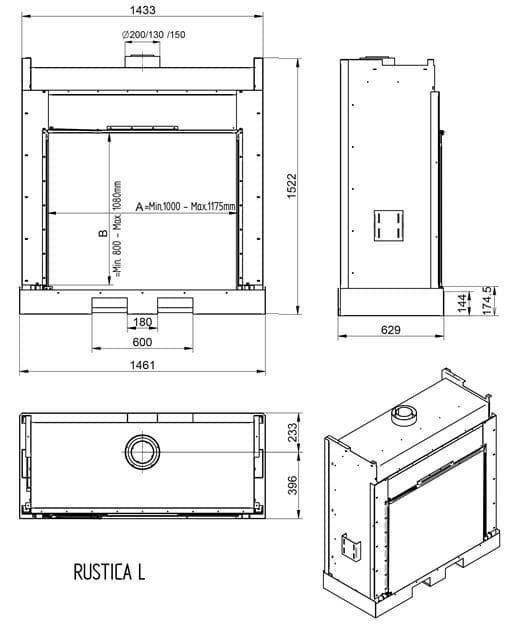 Chimenea gas Rustica L (Frontal) - Imagen 2