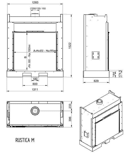 Chimenea gas Rustica M (Frontal) - Imagen 2