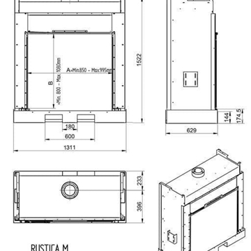 Chimenea gas Rustica M (Frontal) - Imagen 2
