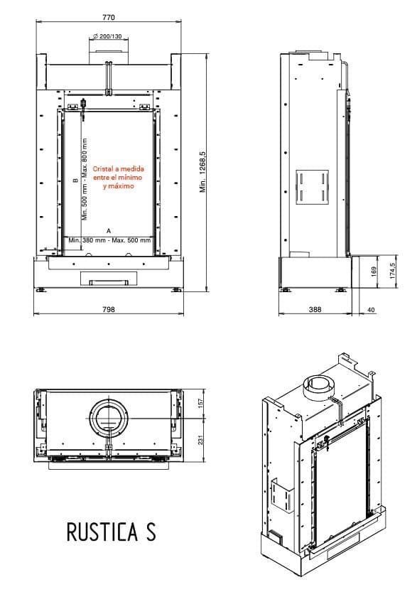 Chimenea gas Rustica S (Frontal) - Imagen 2