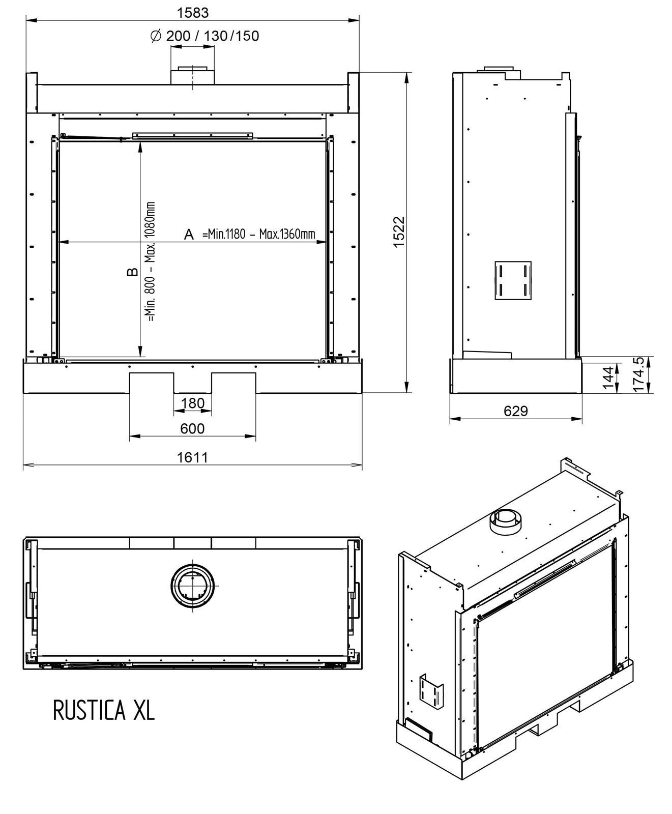 Chimenea gas Rustica XL (Frontal) - Imagen 2