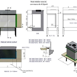Chimenea gas True Vision 1050 DC Open Fire Look (Doble Corner) - Imagen 2