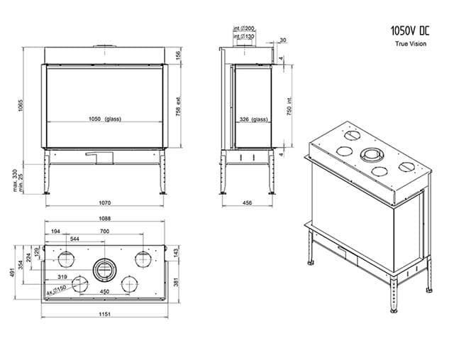 Chimenea gas True Vision 1050 VDC (Doble Corner) - Imagen 2