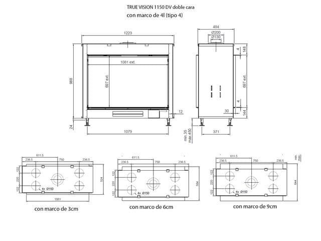 Chimenea gas True Vision 1150 DV (Doble Cara) - Imagen 2