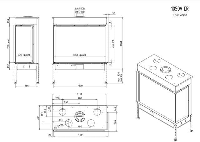 Chimenea gas True Vision 1150 V (Esquinero) - Imagen 2