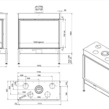 Chimenea gas True Vision 1150 V (Esquinero) - Imagen 2
