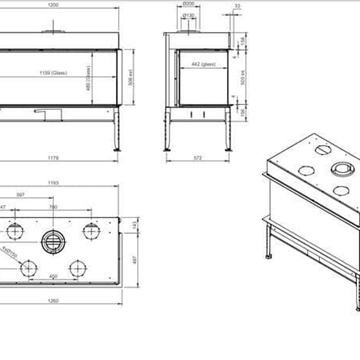 Chimenea gas True Vision 1300 DC Quatro (Doble Corner) - Imagen 2