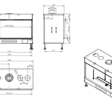 Chimenea gas True Vision 1300 H Quatro (Frontal) - Imagen 2