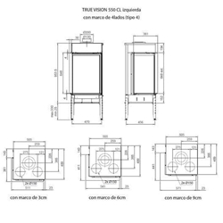 Chimenea gas True Vision 550 CL/CR (Esquinera) - Imagen 2