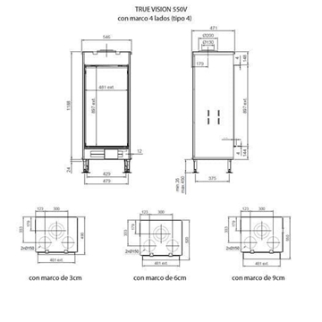 Chimenea gas True Vision 550 V (Frontal) - Imagen 2