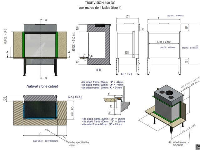 Chimenea gas True Vision 850 DC (Doble Corner) - Imagen 3