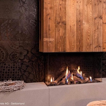 Chimenea gas True Vision 850 DC Open Fire Look (Doble Corner) - Imagen 1