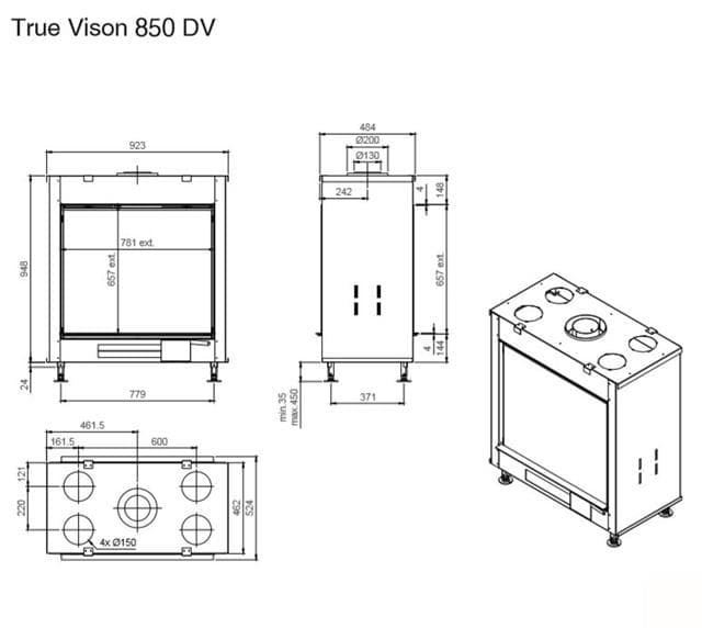 Chimenea gas True Vision 850 DV (Doble Cara) - Imagen 3