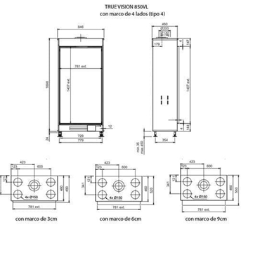 Chimenea gas True Vision 850 VL (Frontal) - Imagen 2