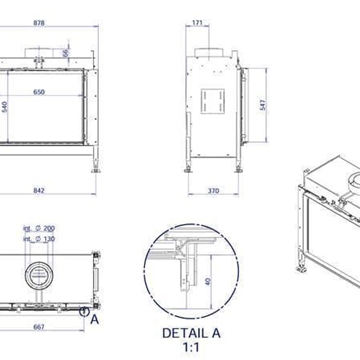 Chimenea gas Ultra View 650 V - Imagen 2