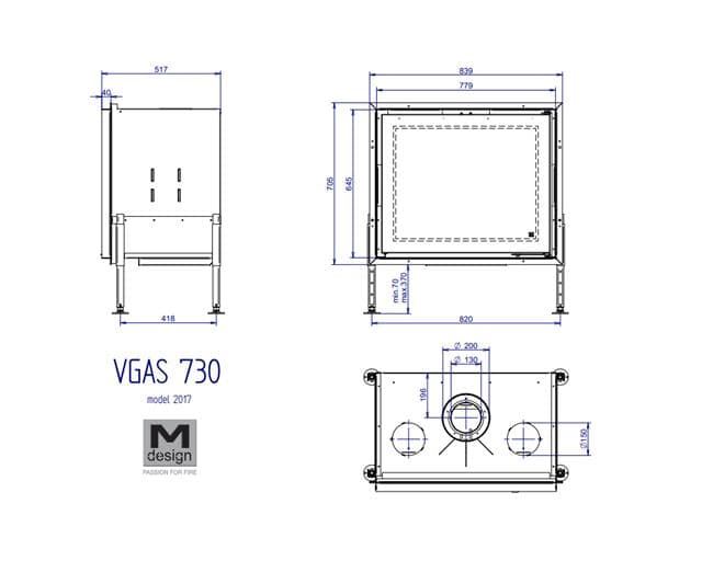 Chimenea gas Venus 730 (Frontal) - Imagen 2