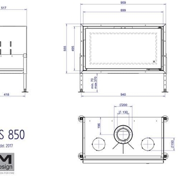 Chimenea gas Venus 850 (Frontal) - Imagen 2