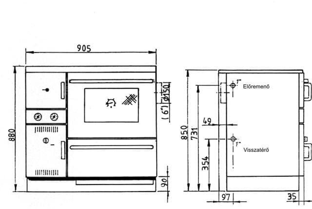 Cocina calefactora de leña K148F - Imagen 2