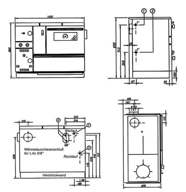 Cocina calefactora de leña K178K - Imagen 2