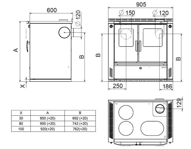 Cocina de leña W3-90 - Imagen 2