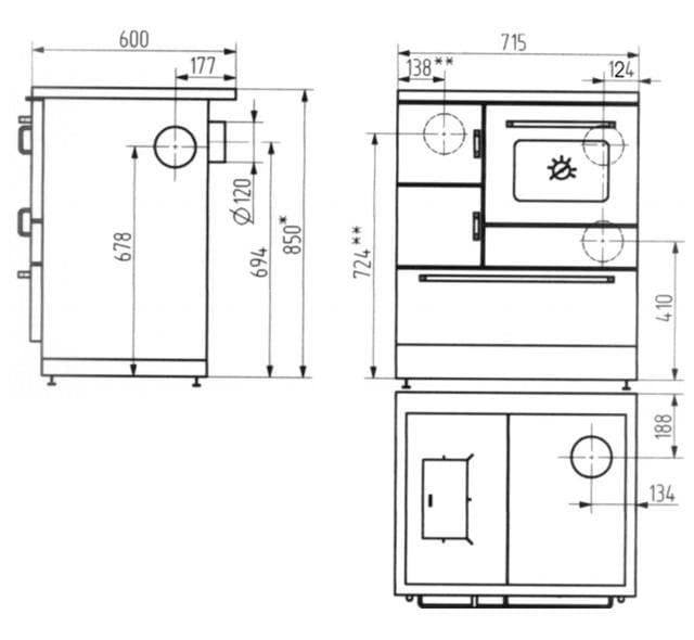 Cocina de leña K 128 CL - Imagen 2