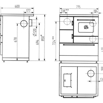 Cocina de leña K 128 CL - Imagen 2