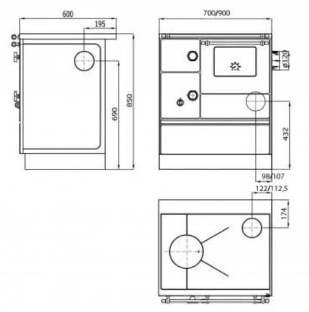 Cocina de leña K 176 F/A - Imagen 2