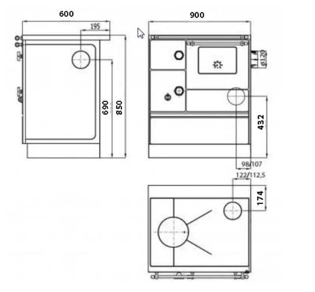 Cocina de leña K176 F/A 90 - Imagen 2