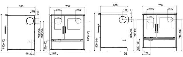 Cocina de leña W1-75 - Imagen 2