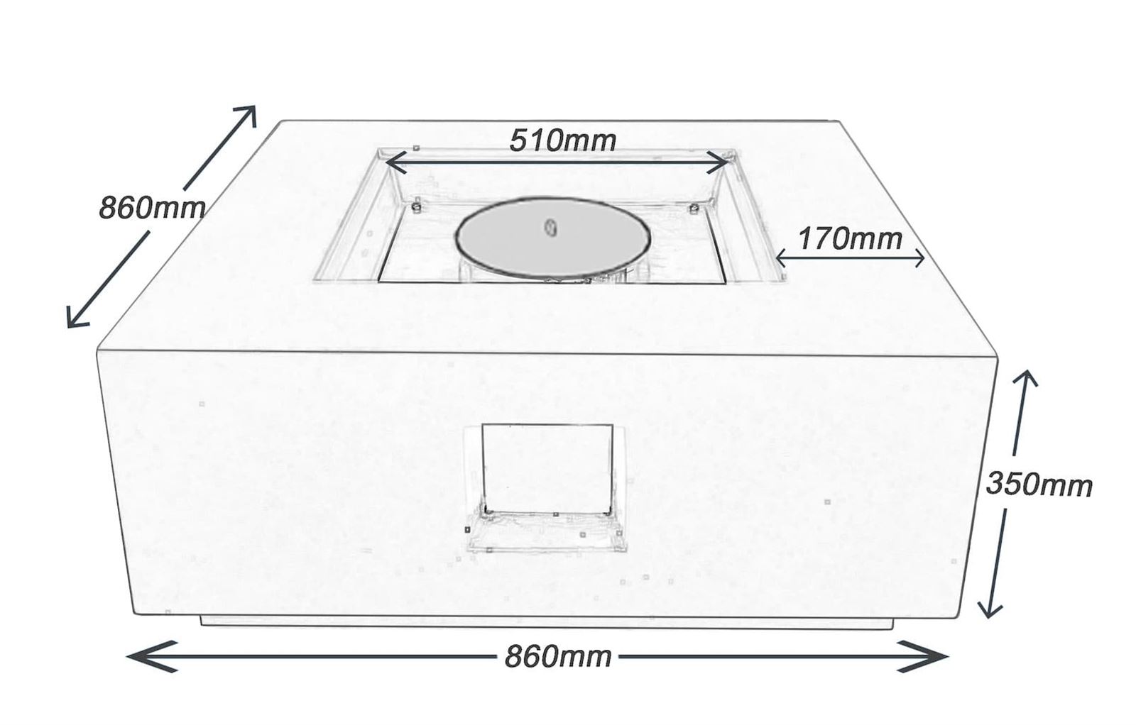 Estufa de bioetanol para exterior Loa 86x86 - Imagen 2