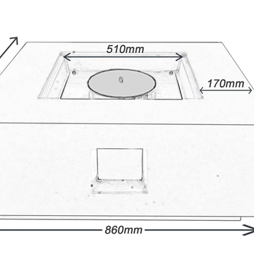 Estufa de bioetanol para exterior Loa 86x86 - Imagen 2