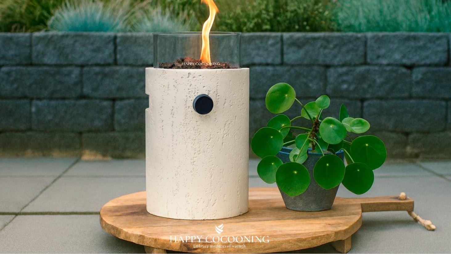 Estufa de gas de exterior Lumi Stone travertine - Imagen 5