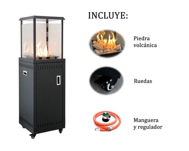 Estufa de gas exterior Kauai negro LPG - Imagen 2