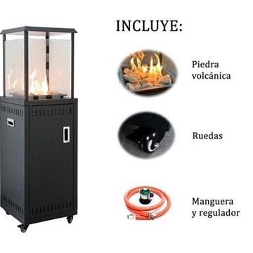 Estufa de gas exterior Kauai negro LPG - Imagen 2