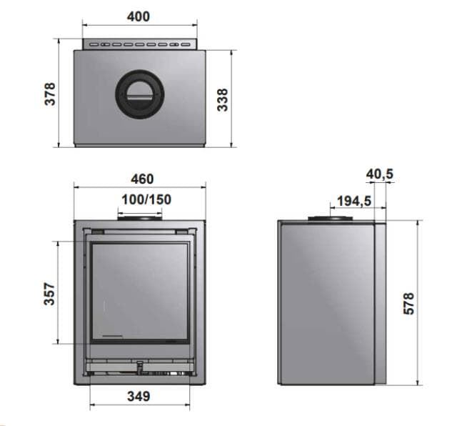 Estufa de gas Square 40G Wall - Imagen 3